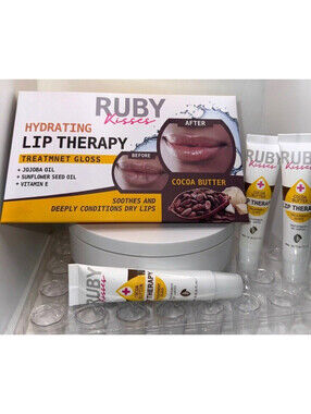 Ruby Kisses Cocoa Butter Hydrating Lip Therapy Treatment Gloss 3 Pack Clear New